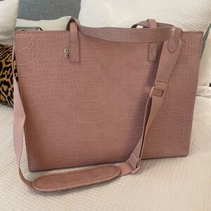 Beis The Large Work Tote in Atlas Pink Croc